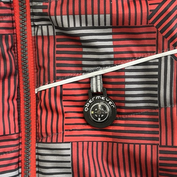 OBERMEYER Boys I-Grow Size 3 Wildcat Hooded Ski Coat Jacket Winter Red Gray - Picture 7 of 12